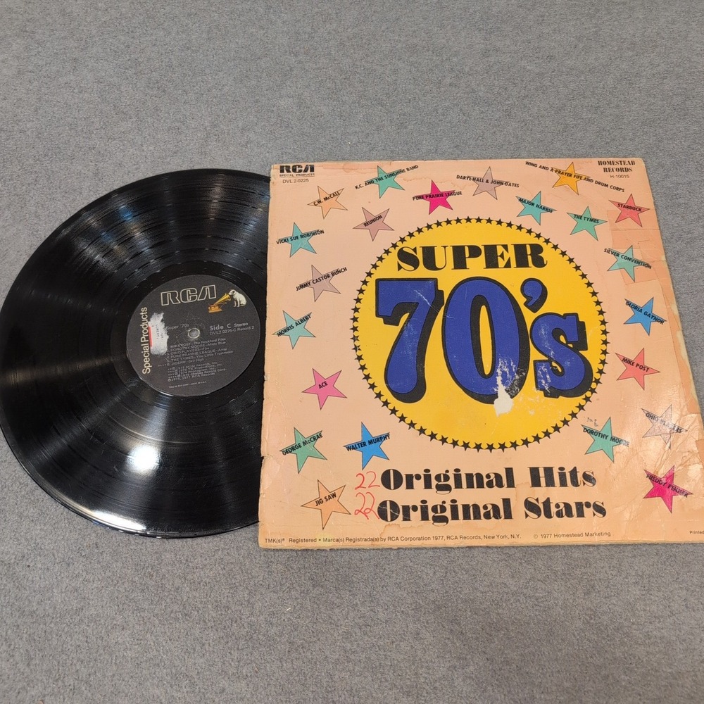 Super 70s Original Hits Original Stars RCA Vinyl LP Record DVL2-0225 1977 - Picture 2 of 2